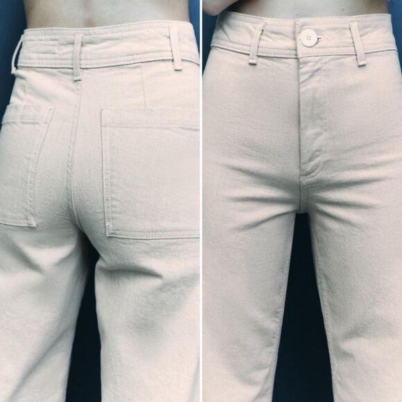 Zara Marine Straight Jean in Sand Size 4 - Picture 6 of 8